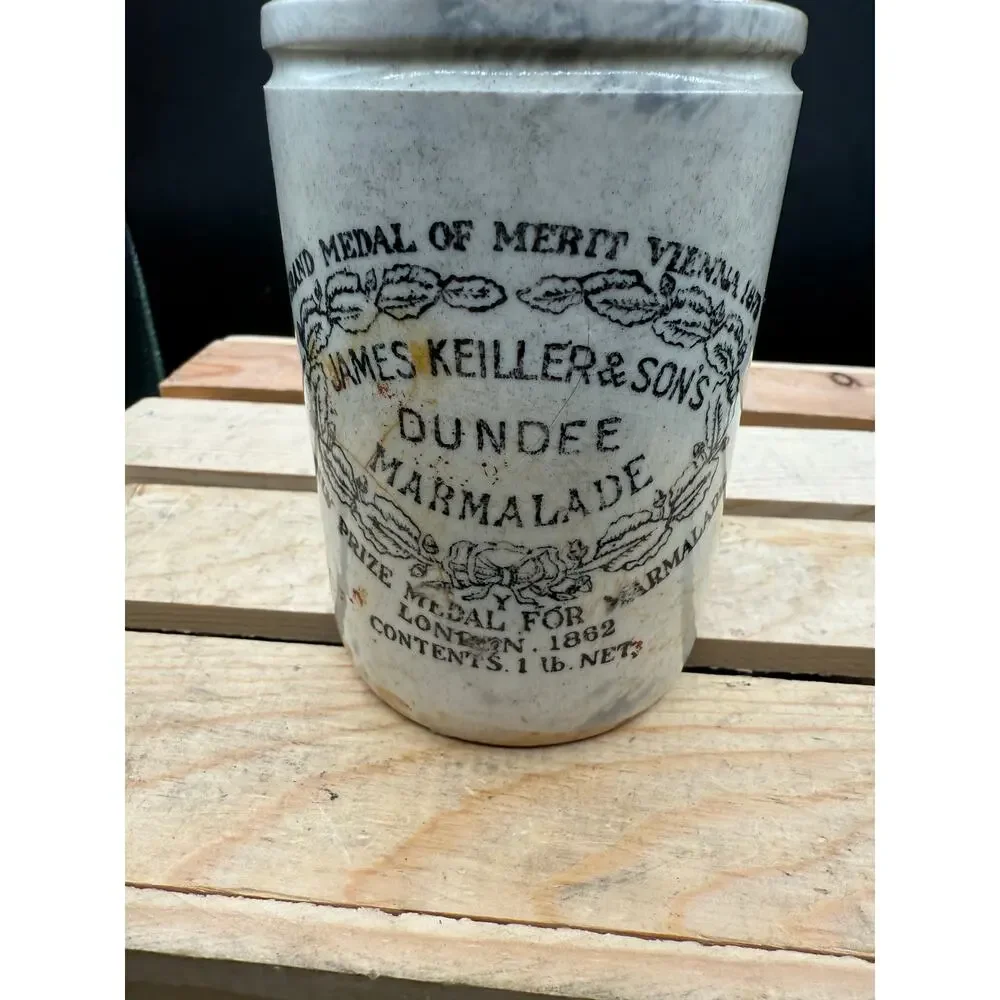 Antique James Keiller &Sons Dundee Marmalade Stoneware Jar-Prize 1862 - Picture 4 of 10